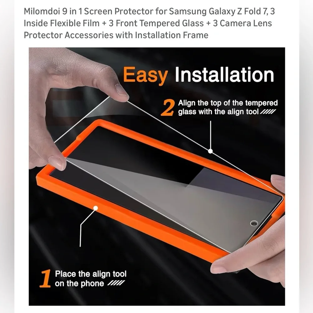 Milomdoi Tempered Glass Screen Protector: GALAXY Z-Fold 7 3-pack